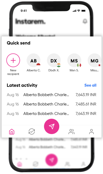 use quick send with Instarem app